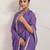 Purple solid colour cotton silk ethnic causal wear saree with blouse