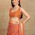 Mirchi fashion block print georgette saree with unstitched blouse piece (orange)