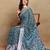Mirchi fashion block print georgette saree with unstitched blouse piece (blue)