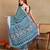 Mirchi fashion block print georgette saree with unstitched blouse piece (blue)