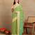 Mirchi fashion block print georgette saree with unstitched blouse piece (green)