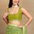 Mirchi fashion block print georgette saree with unstitched blouse piece (green)