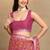 Mirchi fashion block print georgette saree with unstitched blouse piece (pink)