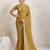 Yellow ikat  georgette ethnic causal wear saree with blouse
