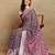 Mirchi fashion block print georgette saree with unstitched blouse piece (purple)