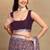 Mirchi fashion block print georgette saree with unstitched blouse piece (purple)