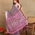 Mirchi fashion block print georgette saree with unstitched blouse piece (purple)