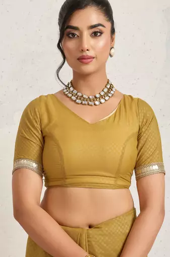 Yellow ikat  georgette ethnic causal wear saree with blouse