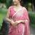 Mirchi fashion paisle print chiffon saree with unstitched blouse piece (pink)