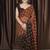 Mirchi fashion polka print georgette saree with unstitched blouse piece (brown)