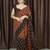 Mirchi fashion polka print georgette saree with unstitched blouse piece (brown)