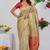 Subham woven design silk blend saree with unstitched blouse piece (beige)