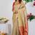 Subham woven design silk blend saree with unstitched blouse piece (beige)