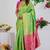 Subham woven design silk blend saree with unstitched blouse piece (green)