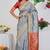 Subham woven design silk blend saree with unstitched blouse piece (grey)