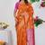 Subham woven design silk blend saree with unstitched blouse piece (orange)