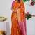 Subham woven design silk blend saree with unstitched blouse piece (orange)