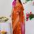 Subham woven design silk blend saree with unstitched blouse piece (orange)