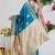 Subham woven design silk blend saree with unstitched blouse piece (turquoise)