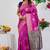 Subham woven design silk blend saree with unstitched blouse piece (pink)