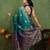 Subham woven design silk blend saree with unstitched blouse piece (green)