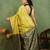 Subham woven design silk blend saree with unstitched blouse piece (yellow)