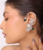 Sylvara verdant bloom gemstone ear cuff of elegance