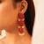 red monalisa stone drop earrings
