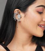 Premium brass coin earcuff with silver plating