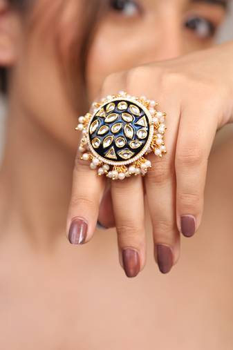 Eternal bloom meenakari ring