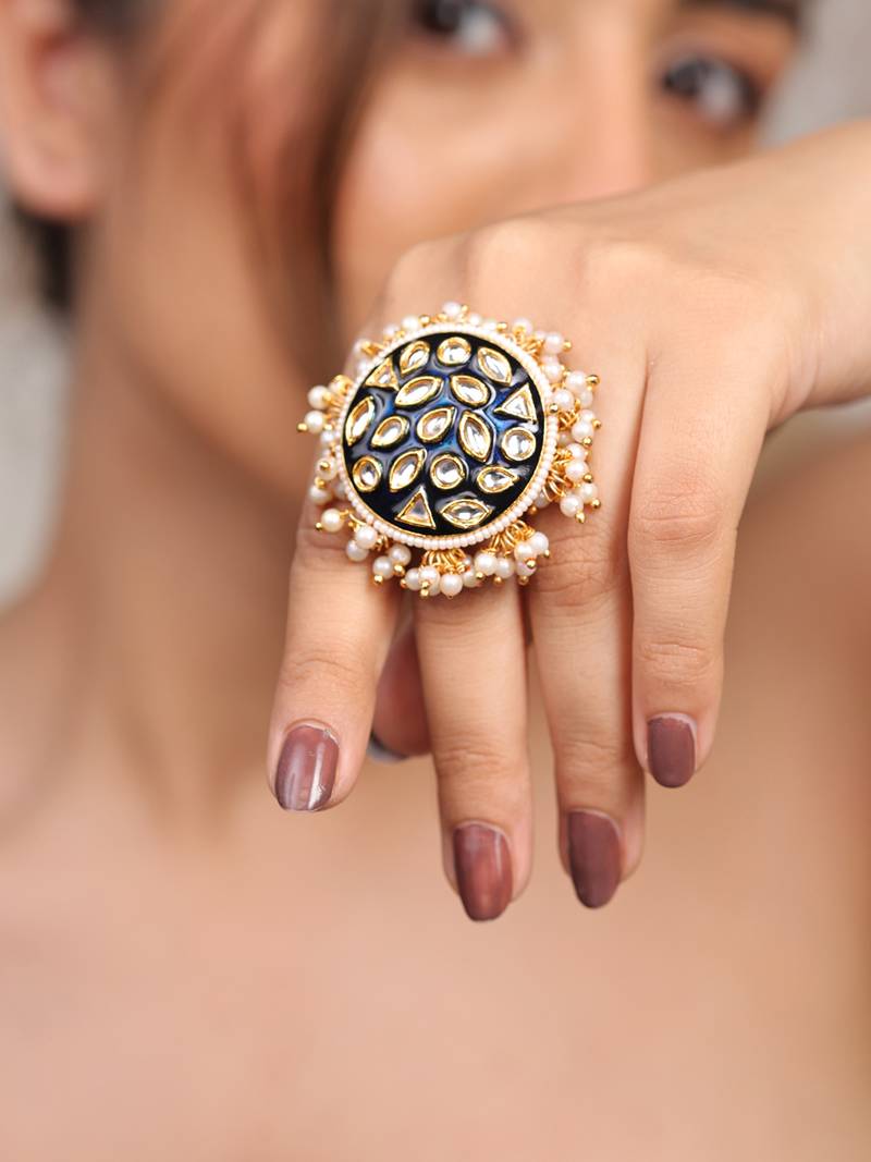 Eternal bloom meenakari ring