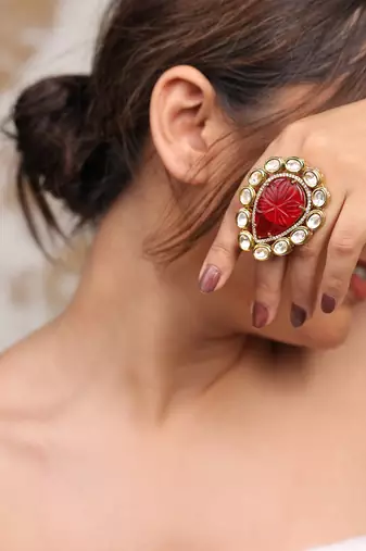 Mystic carved stone ring