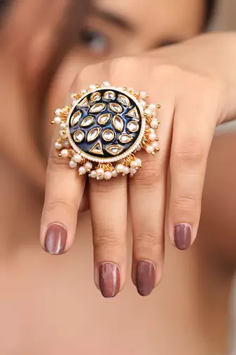 Eternal bloom meenakari ring