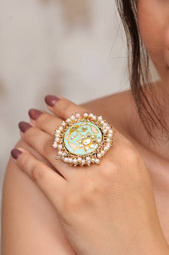 Pearled embrace ring