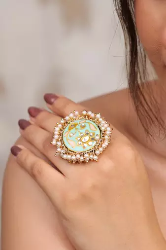 Pearled embrace ring