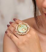 Pearled embrace ring