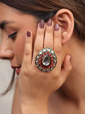 Regal ruby kundan ring 2