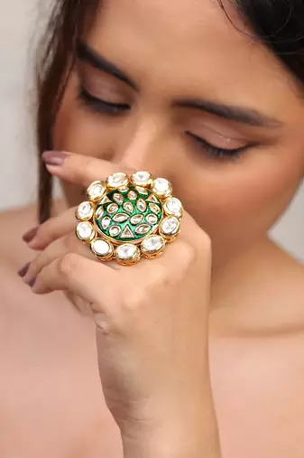 Royal bloom meenakari ring