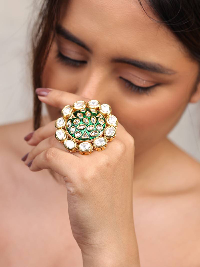 Royal bloom meenakari ring