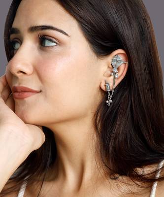 German silver kite quirky earcuffs 1