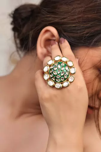 Royal bloom meenakari ring
