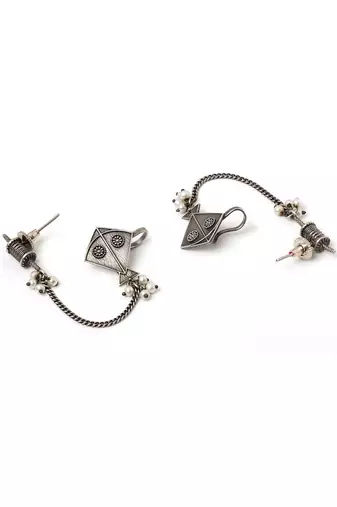 German silver kite quirky earcuffs