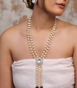 Regal cascade kundan pearl necklace set