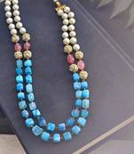 Oplya double strand semi precious stone necklace
