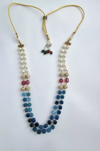Oplya double strand semi precious stone necklace