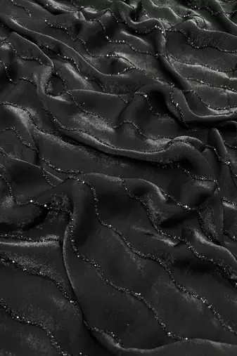 Black Color Diamond work Space Silk Saree