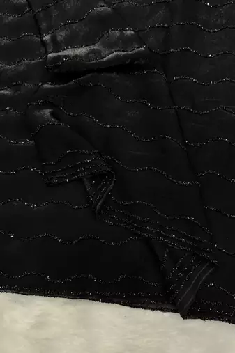 Black Color Diamond work Space Silk Saree