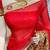 Chinon chiffon wedding wear saree in red with embroidery work & crystal stone work