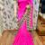 Fancy jacquard silk party wear saree in pink with embroidery work & crystal stone work