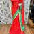 Pure silk party wear saree in red color with embroidery work